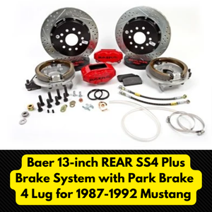 Baer 13-inch REAR SS4 Plus Brake System with Park Brake 4 Lug 1987-1992 Mustang