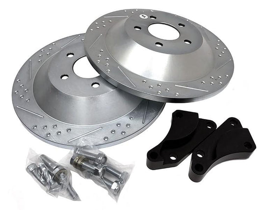Rear Brake Rotors Set For 1994-2004 Ford Mustang – Solid Disc, Pair (AM Autoparts, 10-Year Warranty)